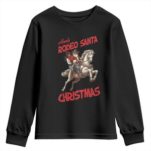 Black Cowboy Santa Christmas Youth Sweatshirt African American Western TS14 Black Print Your Wear