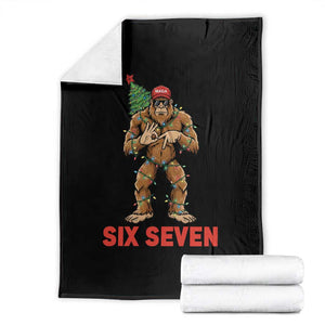 67 Six Seven Throw Blanket Funny Bigfoot Trump Support Christmas TS14 Black Print Your Wear