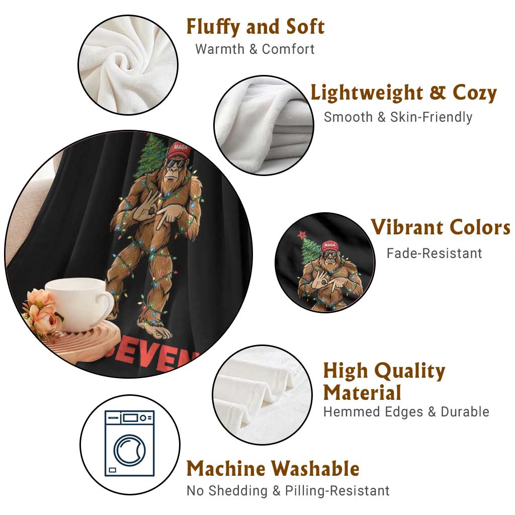 67 Six Seven Throw Blanket Funny Bigfoot Trump Support Christmas TS14 Print Your Wear