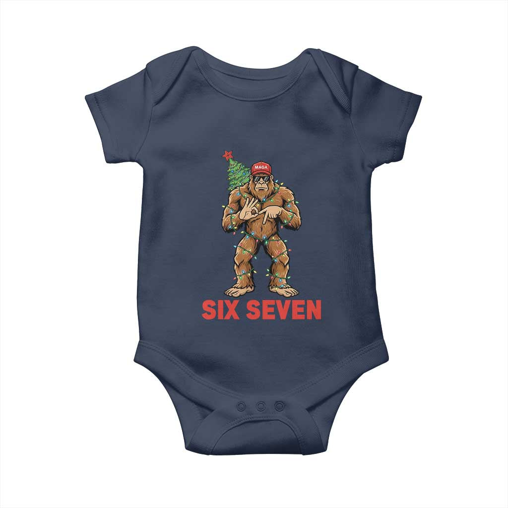 67 Six Seven Baby Onesie Funny Bigfoot Trump Support Christmas TS14 Navy Print Your Wear