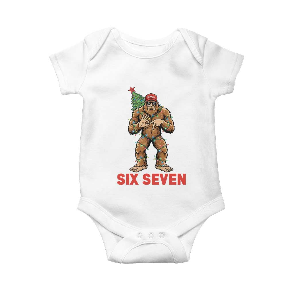 67 Six Seven Baby Onesie Funny Bigfoot Trump Support Christmas TS14 White Print Your Wear