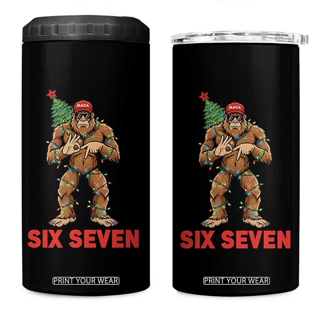 67 Six Seven 4 in 1 Can Cooler Tumbler Funny Bigfoot Trump Support Christmas TS14 One Size: 16 oz Black Print Your Wear