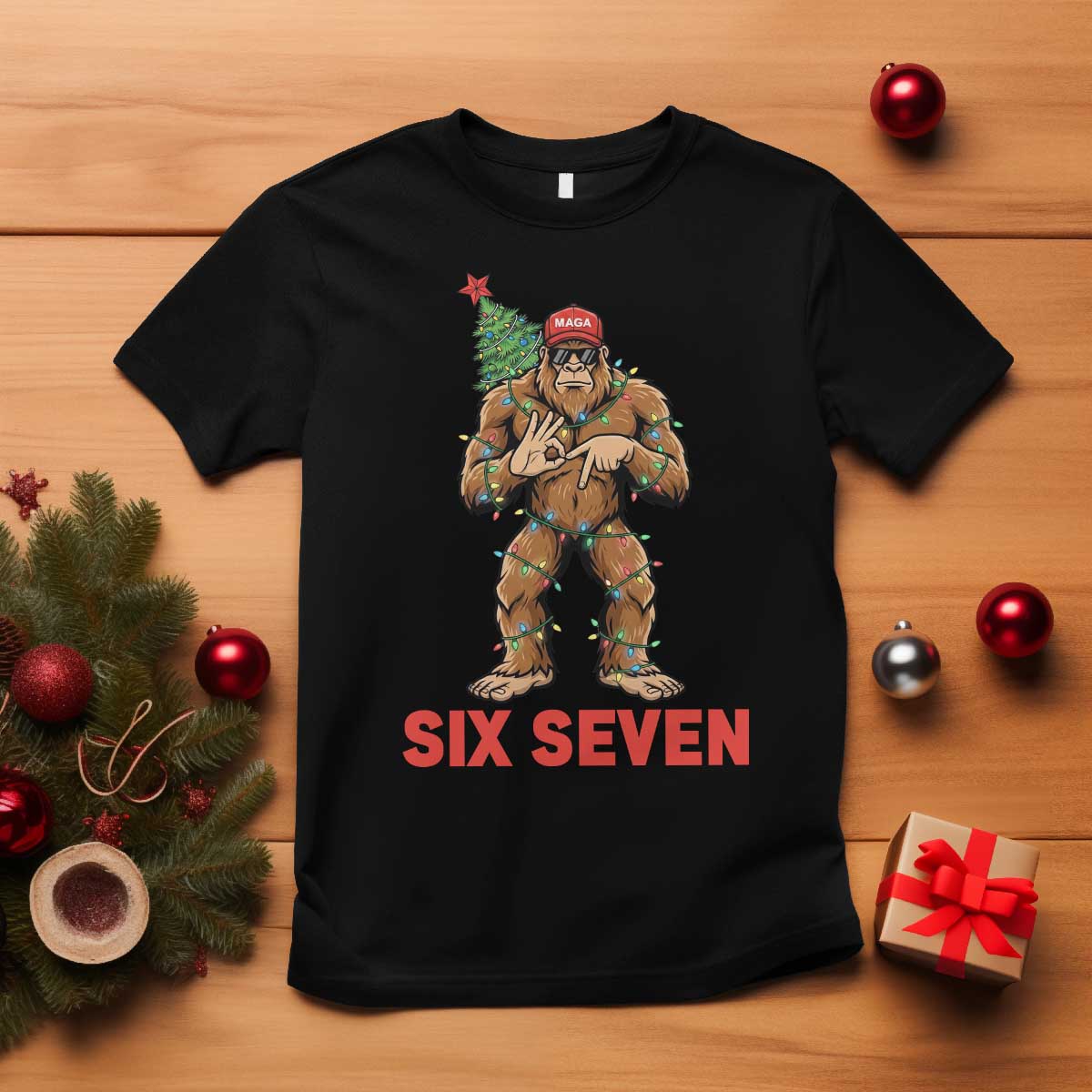 67 Six Seven T Shirt Funny Bigfoot Trump Support Christmas TS14 Black Print Your Wear