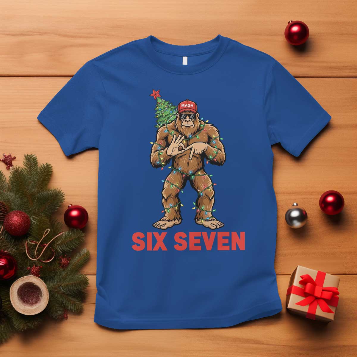 67 Six Seven T Shirt Funny Bigfoot Trump Support Christmas TS14 Royal Blue Print Your Wear