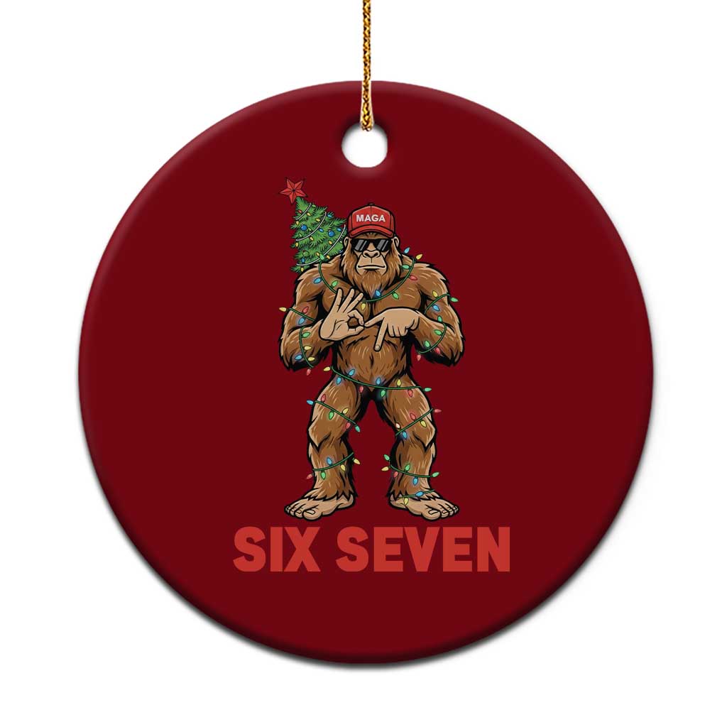 67 Six Seven Ceramic Ornament Funny Bigfoot Trump Support Xmas TS14 1pc Red Print Your Wear