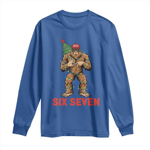67 Six Seven Long Sleeve Shirt Funny Bigfoot Trump Support Christmas TS14 Royal Blue Print Your Wear
