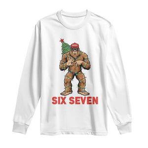 67 Six Seven Long Sleeve Shirt Funny Bigfoot Trump Support Christmas TS14 White Print Your Wear