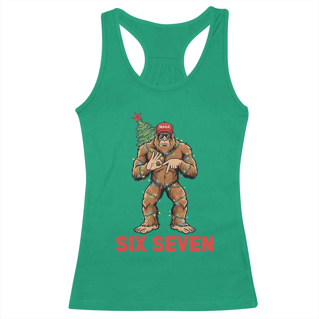 67 Six Seven Racerback Tank Top Funny Bigfoot Trump Support Christmas TS14 Irish Green Print Your Wear