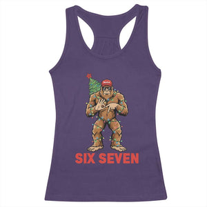 67 Six Seven Racerback Tank Top Funny Bigfoot Trump Support Christmas TS14 Purple Print Your Wear
