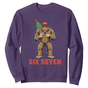 67 Six Seven Sweatshirt Funny Bigfoot Trump Support Christmas TS14 Purple Print Your Wear