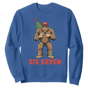 67 Six Seven Sweatshirt Funny Bigfoot Trump Support Christmas TS14 Royal Blue Print Your Wear