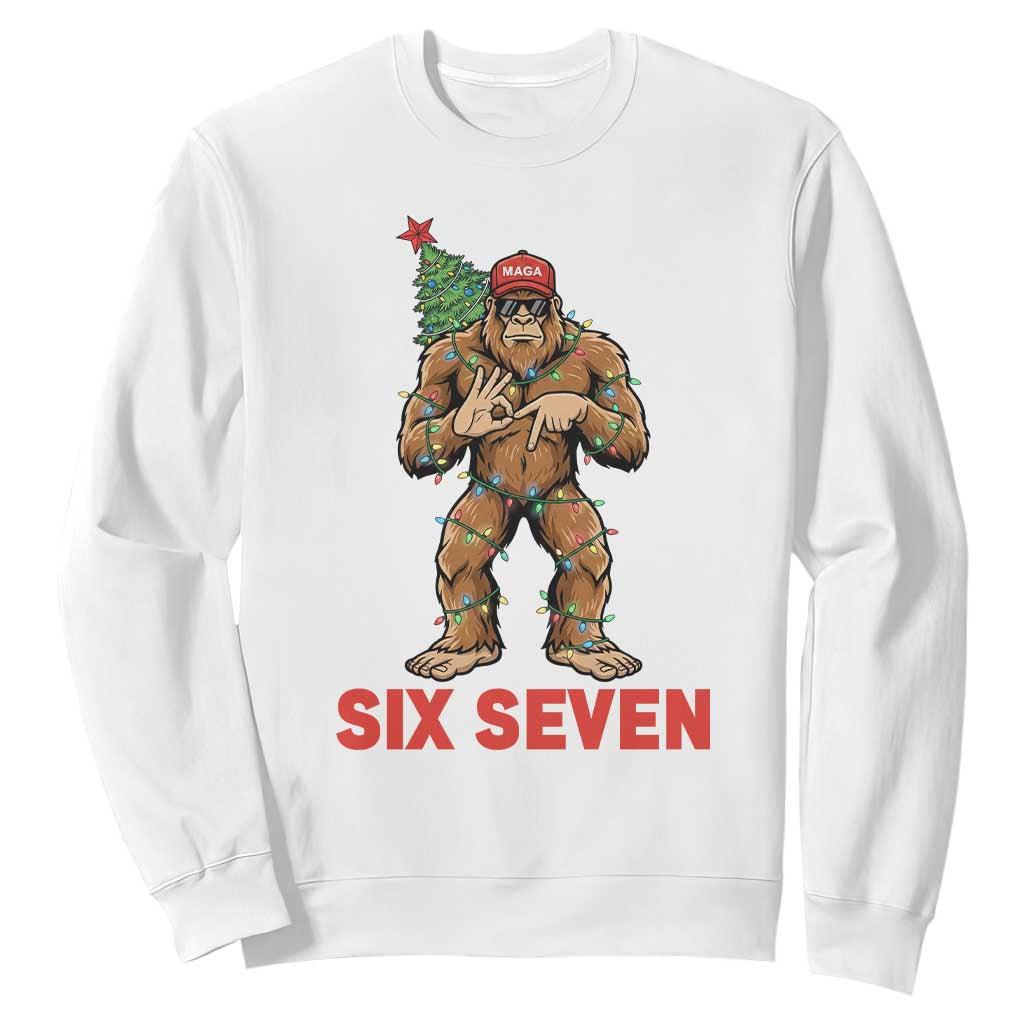 67 Six Seven Sweatshirt Funny Bigfoot Trump Support Christmas TS14 White Print Your Wear