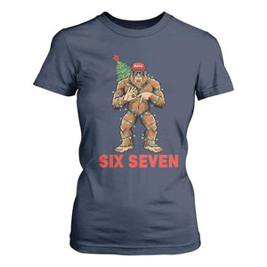 67 Six Seven T Shirt For Women Funny Bigfoot Trump Support Christmas TS14 Navy Print Your Wear