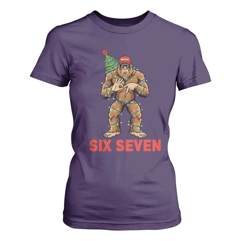 67 Six Seven T Shirt For Women Funny Bigfoot Trump Support Christmas TS14 Purple Print Your Wear