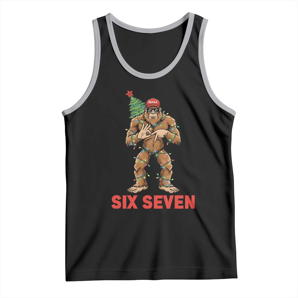67 Six Seven Tank Top Funny Bigfoot Trump Support Christmas TS14 Black Athletic Heather Print Your Wear
