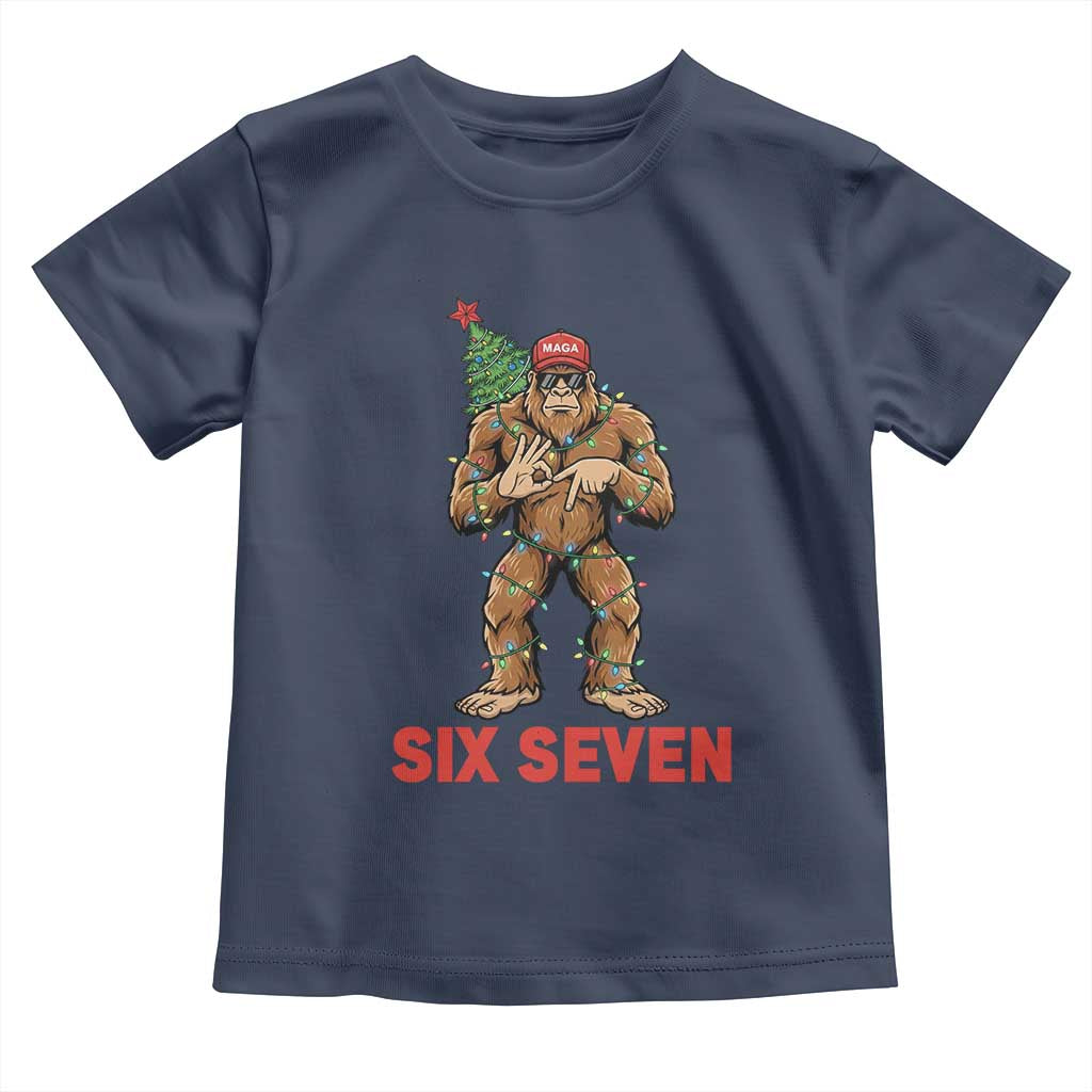 67 Six Seven Toddler T Shirt Funny Bigfoot Trump Support Christmas TS14 Navy Print Your Wear