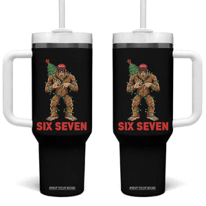 67 Six Seven Tumbler With Handle Funny Bigfoot Trump Support Christmas TS14 One Size: 40 oz Black Print Your Wear