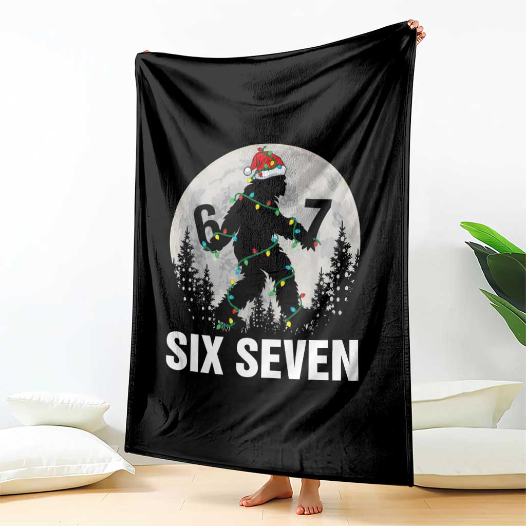 67 Six Seven Throw Blanket Funny Bigfoot Christmas Sasquatch Moon TS14 Print Your Wear