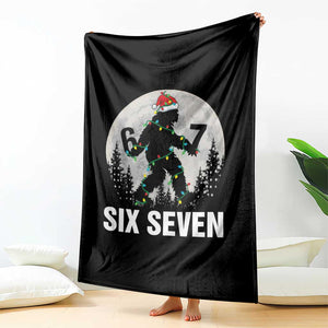 67 Six Seven Throw Blanket Funny Bigfoot Christmas Sasquatch Moon TS14 Print Your Wear