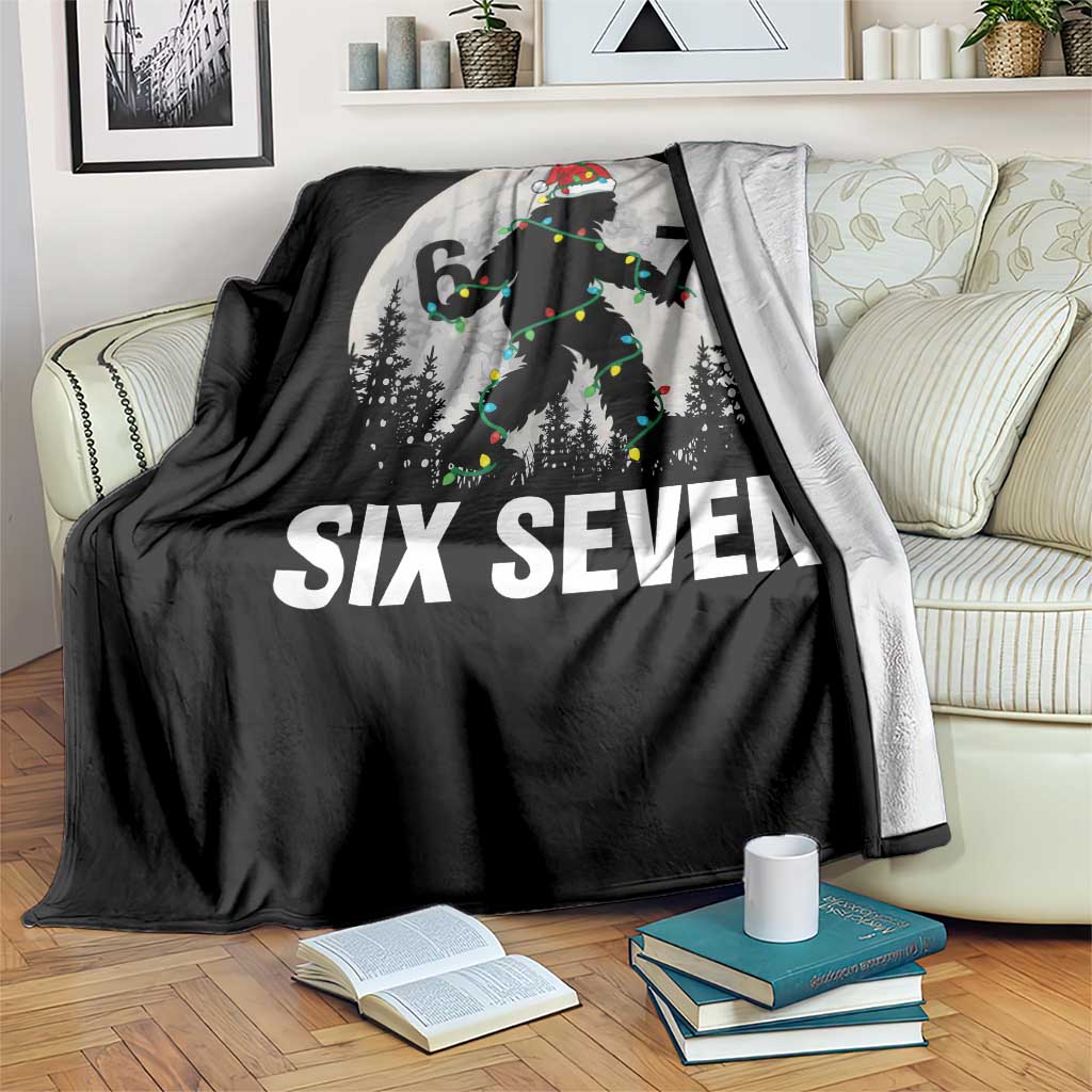 67 Six Seven Throw Blanket Funny Bigfoot Christmas Sasquatch Moon TS14 Print Your Wear