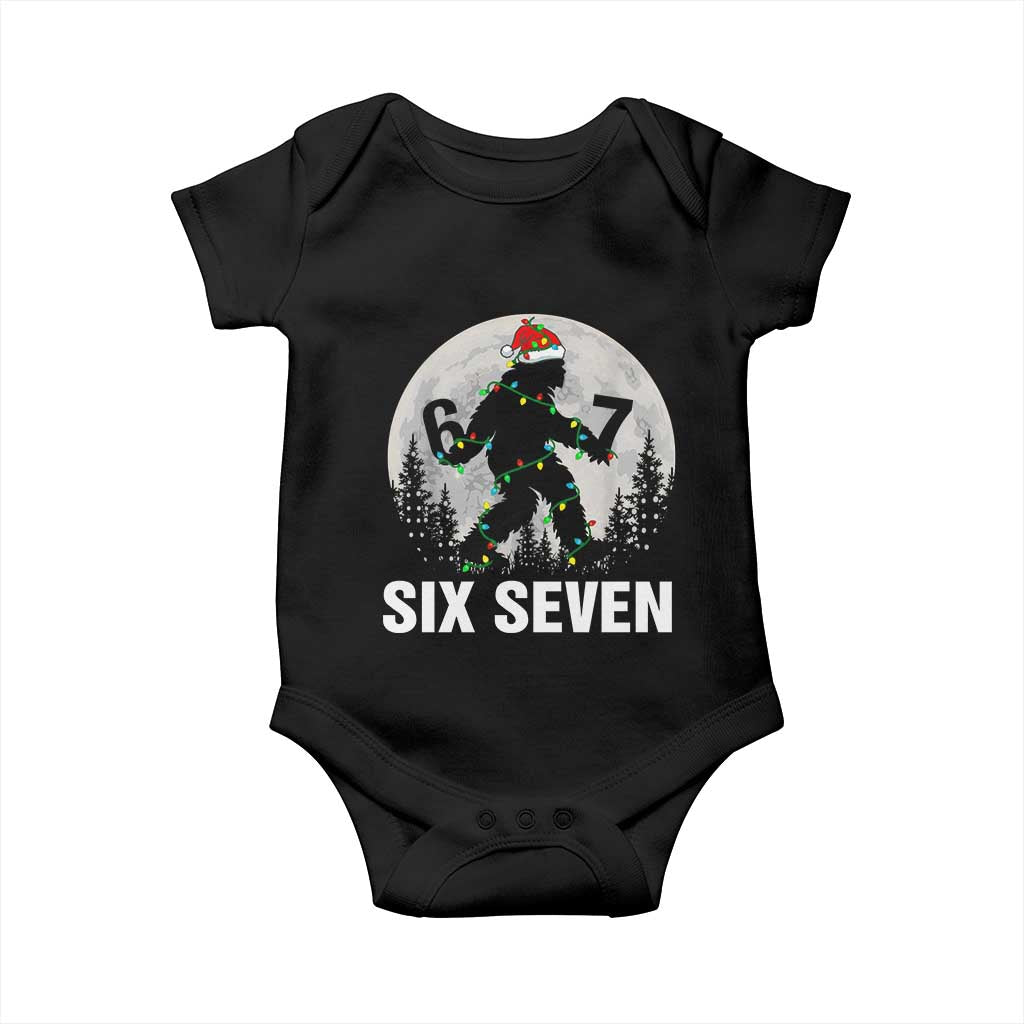 67 Six Seven Baby Onesie Funny Bigfoot Christmas Sasquatch Moon TS14 Black Print Your Wear