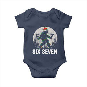 67 Six Seven Baby Onesie Funny Bigfoot Christmas Sasquatch Moon TS14 Navy Print Your Wear