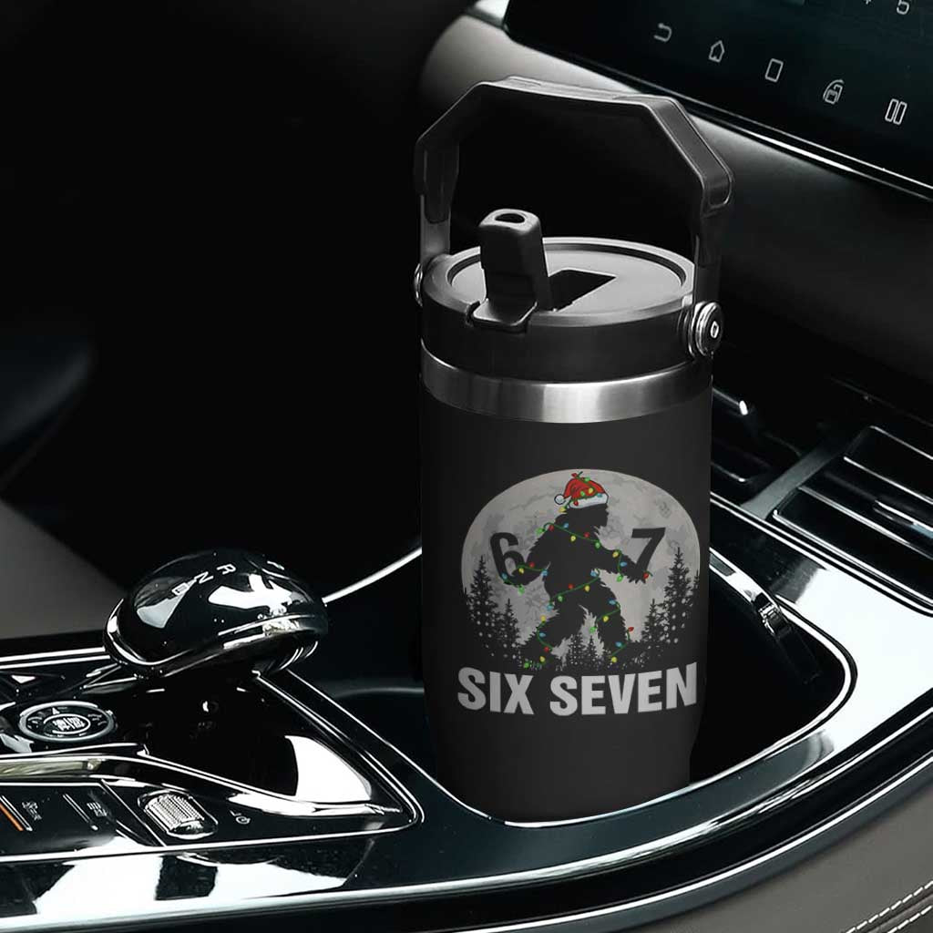 67 Six Seven Flip Straw Tumbler Funny Bigfoot Christmas Sasquatch Moon TS14 Print Your Wear