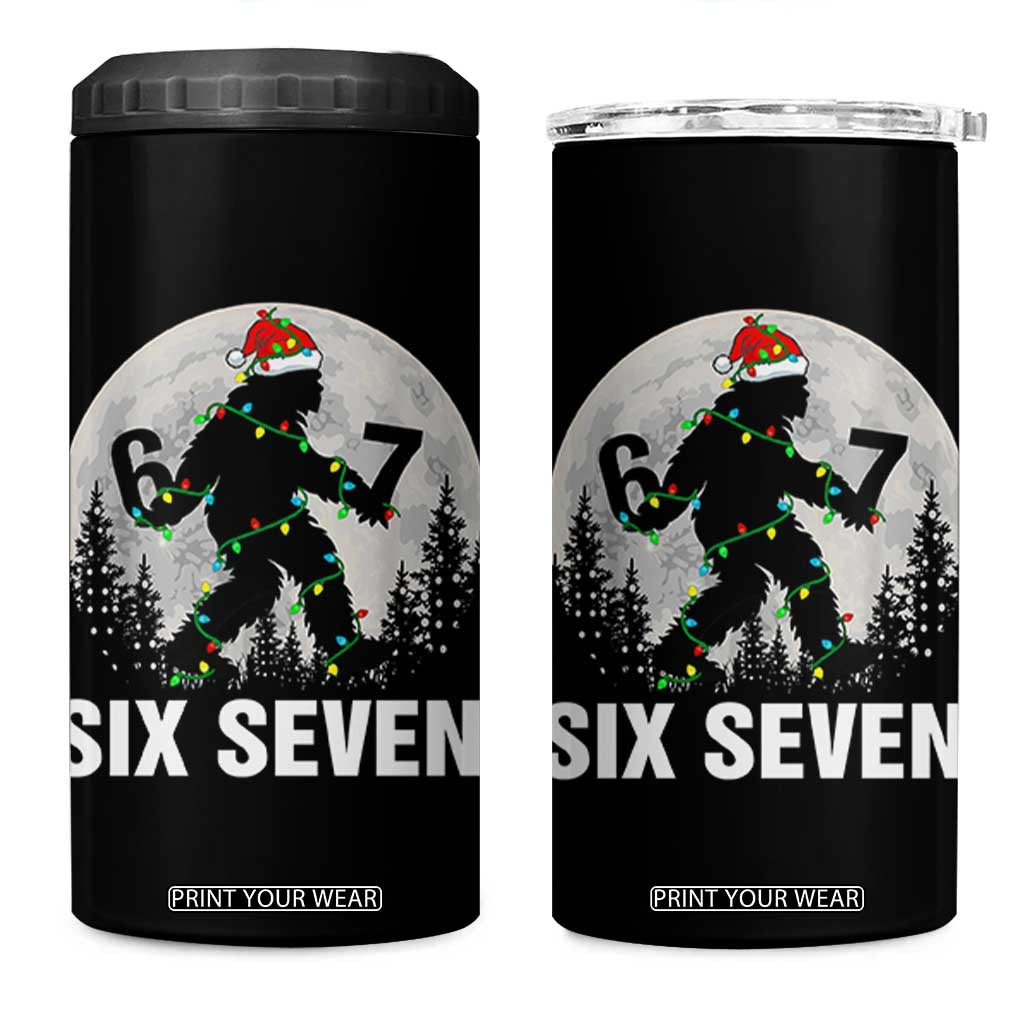 67 Six Seven 4 in 1 Can Cooler Tumbler Funny Bigfoot Christmas Sasquatch Moon TS14 One Size: 16 oz Black Print Your Wear