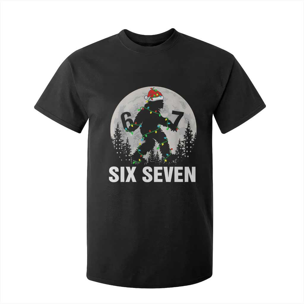 67 Six Seven T Shirt For Kid Funny Bigfoot Christmas Sasquatch Moon TS14 Black Print Your Wear