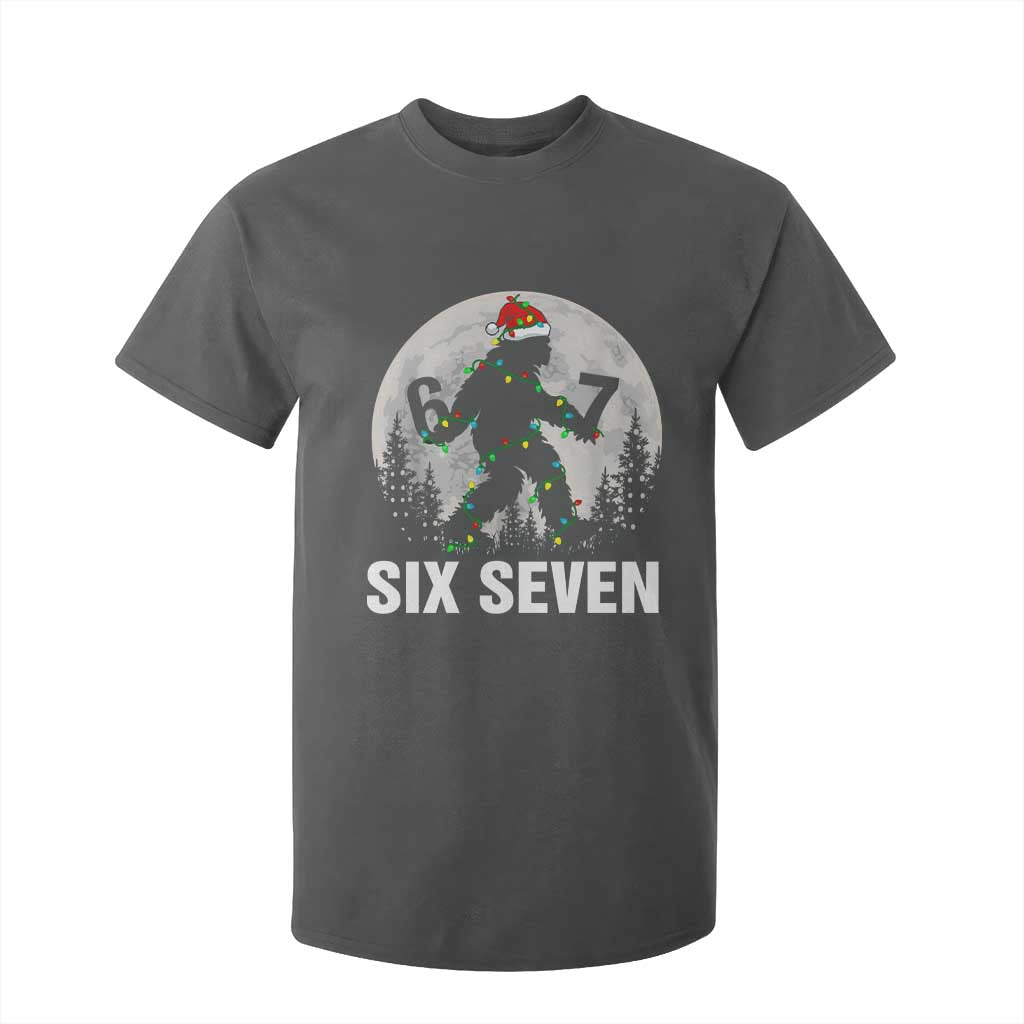 67 Six Seven T Shirt For Kid Funny Bigfoot Christmas Sasquatch Moon TS14 Dark Heather Print Your Wear