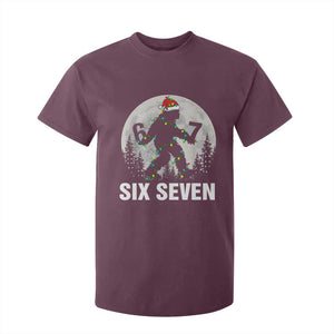67 Six Seven T Shirt For Kid Funny Bigfoot Christmas Sasquatch Moon TS14 Maroon Print Your Wear