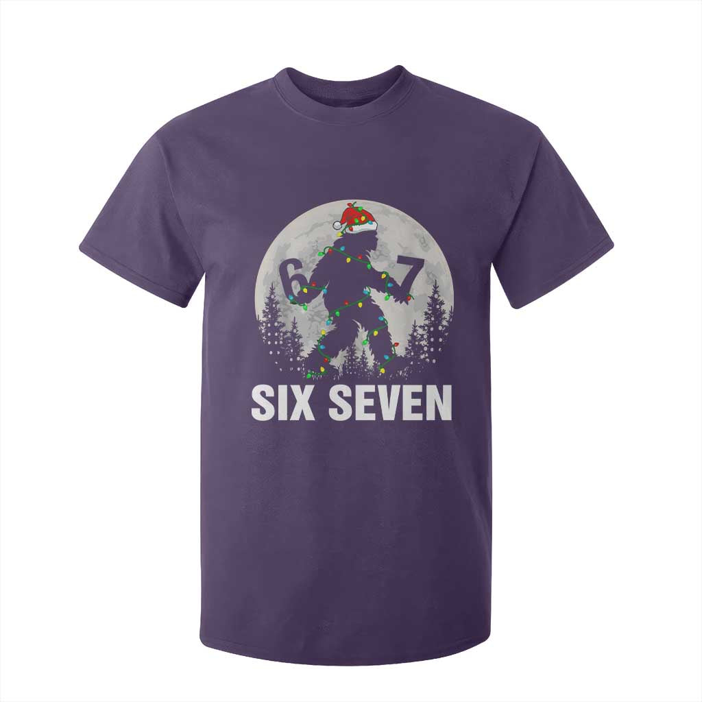 67 Six Seven T Shirt For Kid Funny Bigfoot Christmas Sasquatch Moon TS14 Purple Print Your Wear