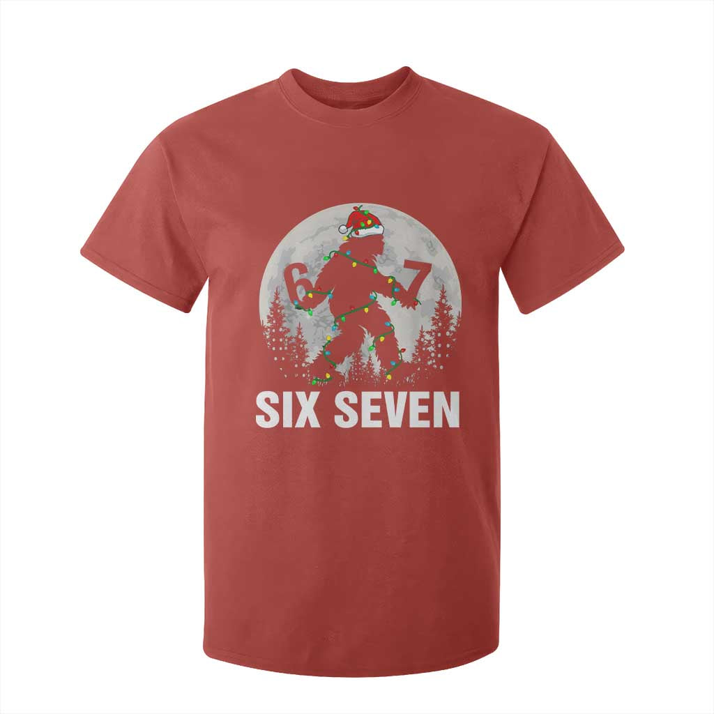 67 Six Seven T Shirt For Kid Funny Bigfoot Christmas Sasquatch Moon TS14 Red Print Your Wear