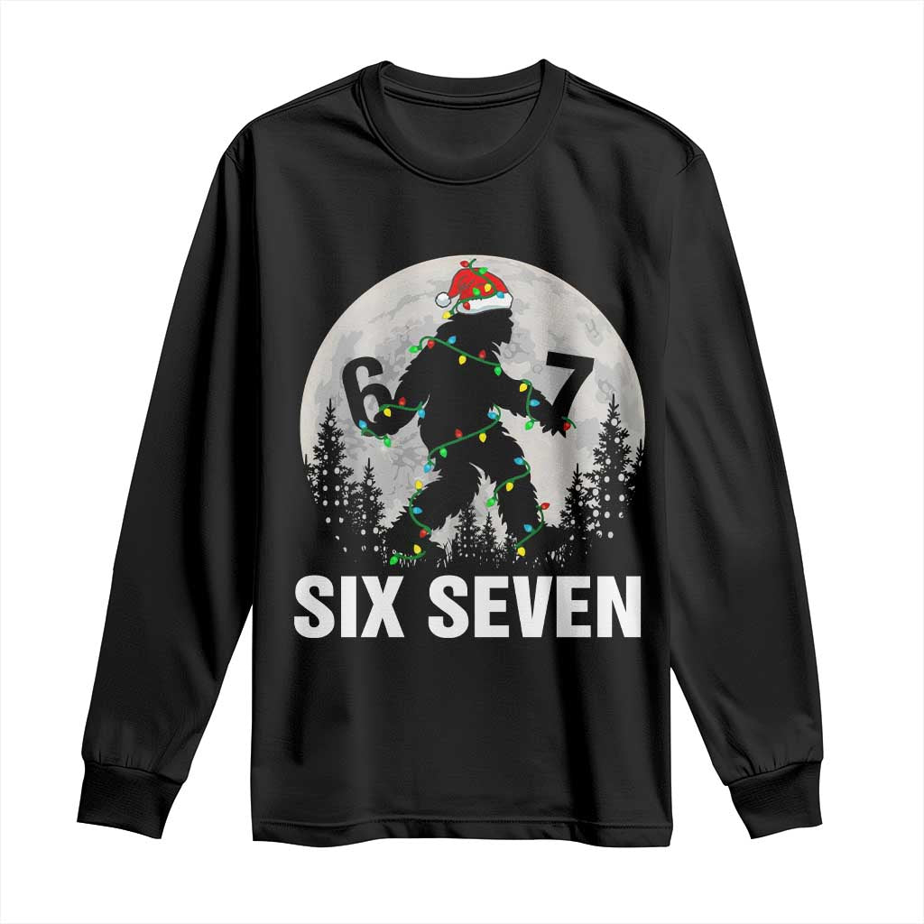 67 Six Seven Long Sleeve Shirt Funny Bigfoot Christmas Sasquatch Moon TS14 Black Print Your Wear
