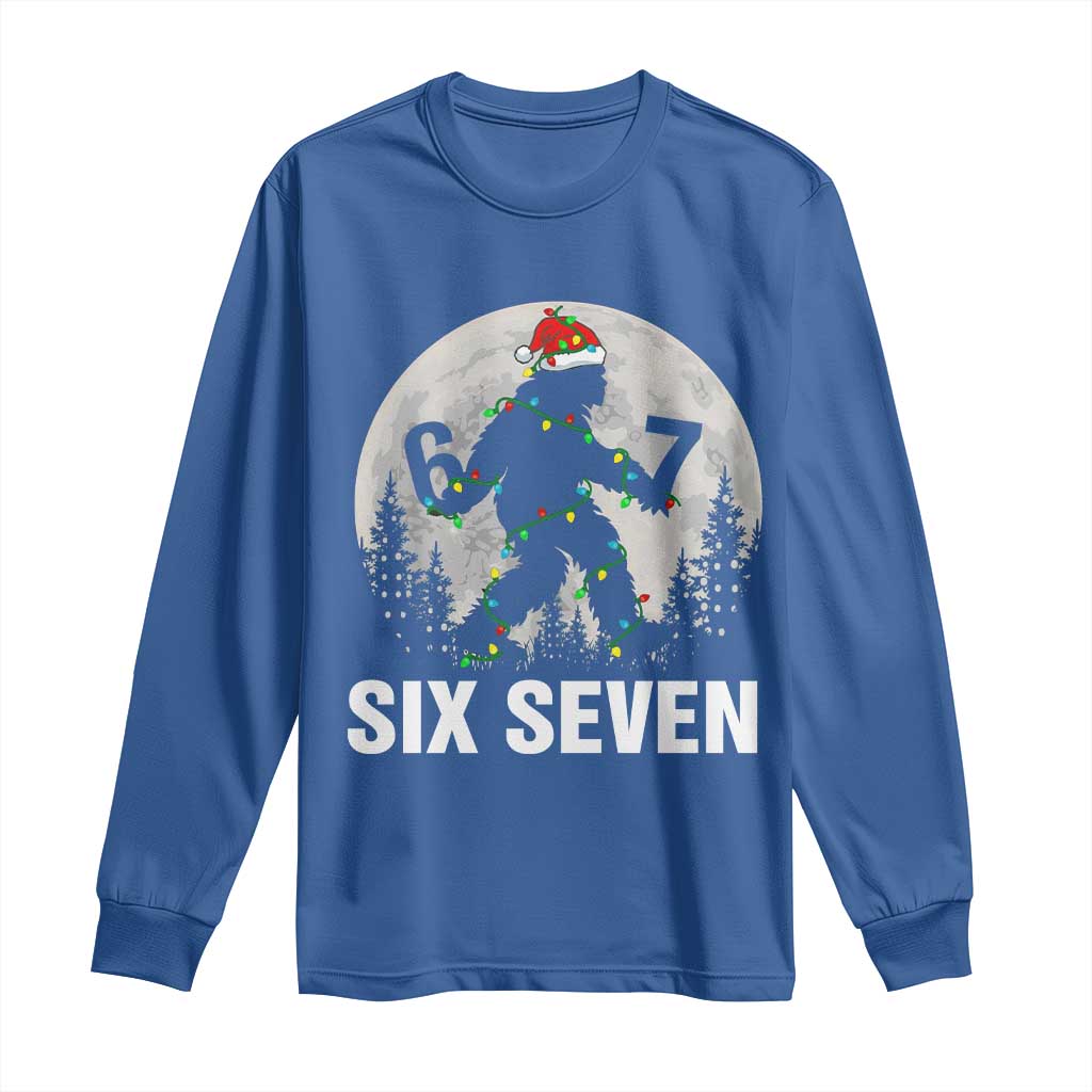 67 Six Seven Long Sleeve Shirt Funny Bigfoot Christmas Sasquatch Moon TS14 Royal Blue Print Your Wear