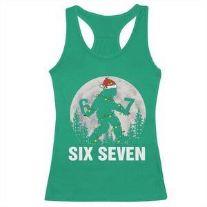 67 Six Seven Racerback Tank Top Funny Bigfoot Christmas Sasquatch Moon TS14 Irish Green Print Your Wear