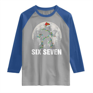 67 Six Seven Raglan Shirt Funny Bigfoot Christmas Sasquatch Moon TS14 Sport Gray Royal Print Your Wear