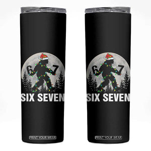 67 Six Seven Skinny Tumbler Funny Bigfoot Christmas Sasquatch Moon TS14 Black Print Your Wear