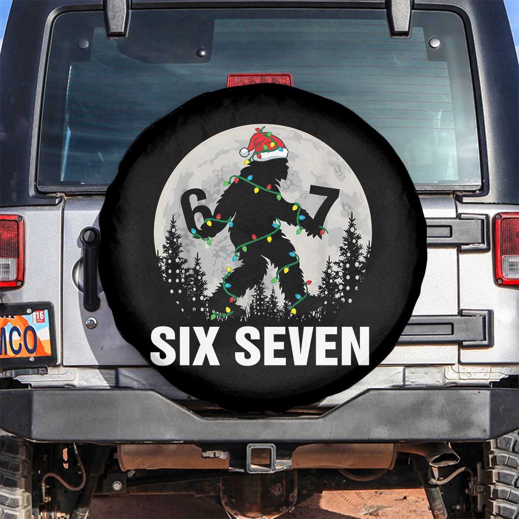 67 Six Seven Spare Tire Cover Funny Bigfoot Christmas Sasquatch Moon TS14 No hole Black Print Your Wear