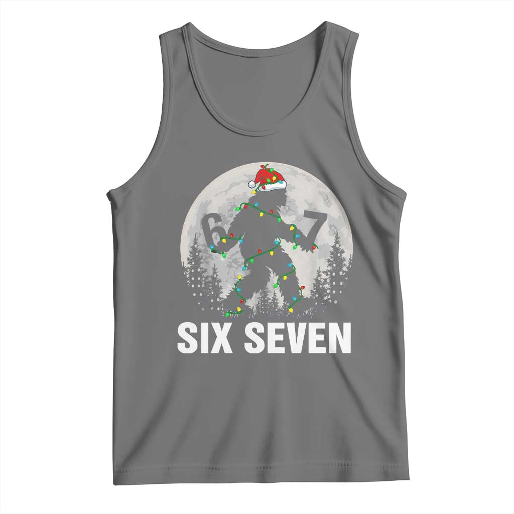 67 Six Seven Tank Top Funny Bigfoot Christmas Sasquatch Moon TS14 Black Heather Print Your Wear