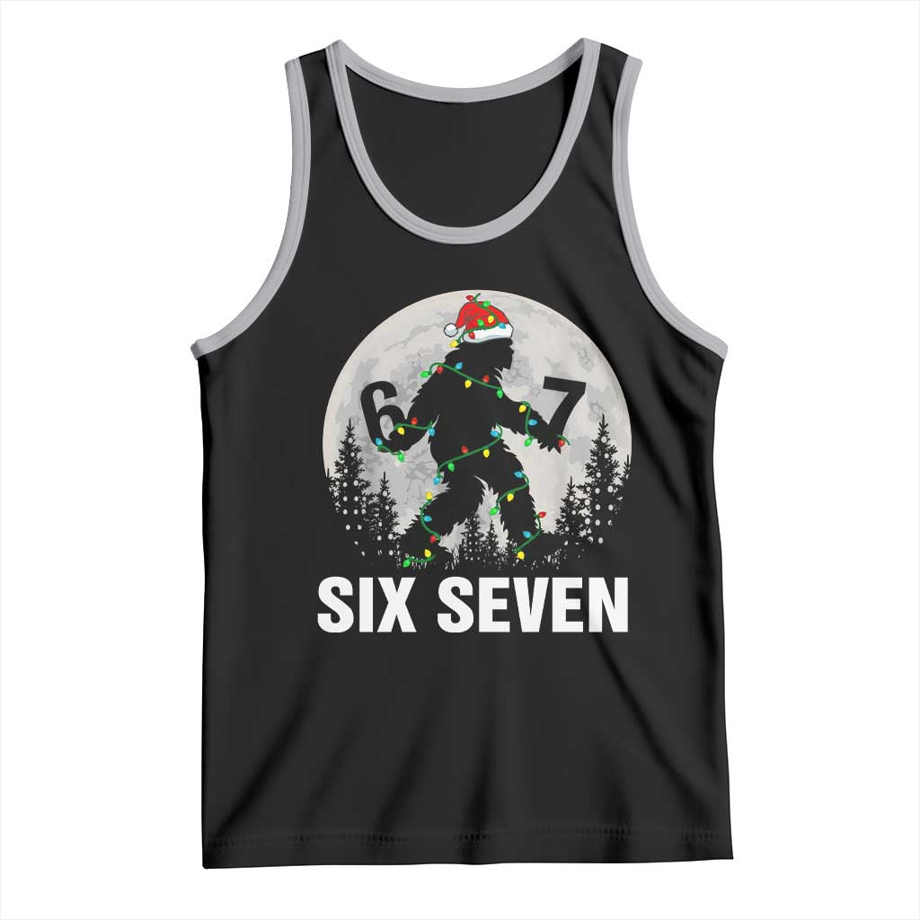 67 Six Seven Tank Top Funny Bigfoot Christmas Sasquatch Moon TS14 Black Athletic Heather Print Your Wear