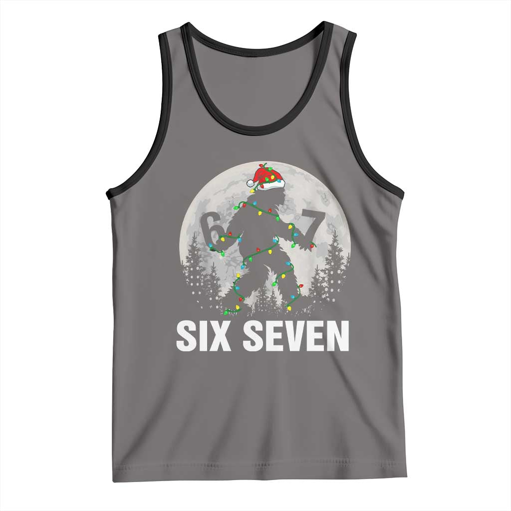 67 Six Seven Tank Top Funny Bigfoot Christmas Sasquatch Moon TS14 Deep Heather Black Print Your Wear
