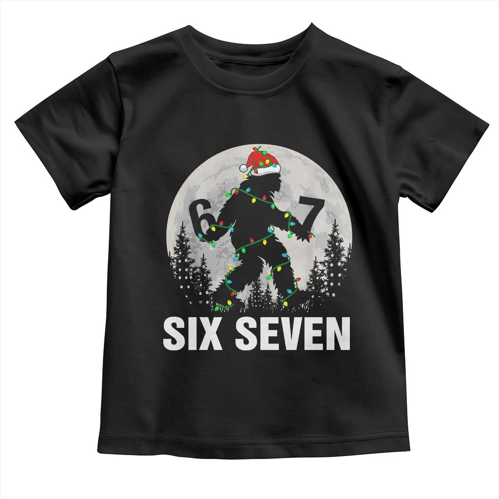 67 Six Seven Toddler T Shirt Funny Bigfoot Christmas Sasquatch Moon TS14 Black Print Your Wear