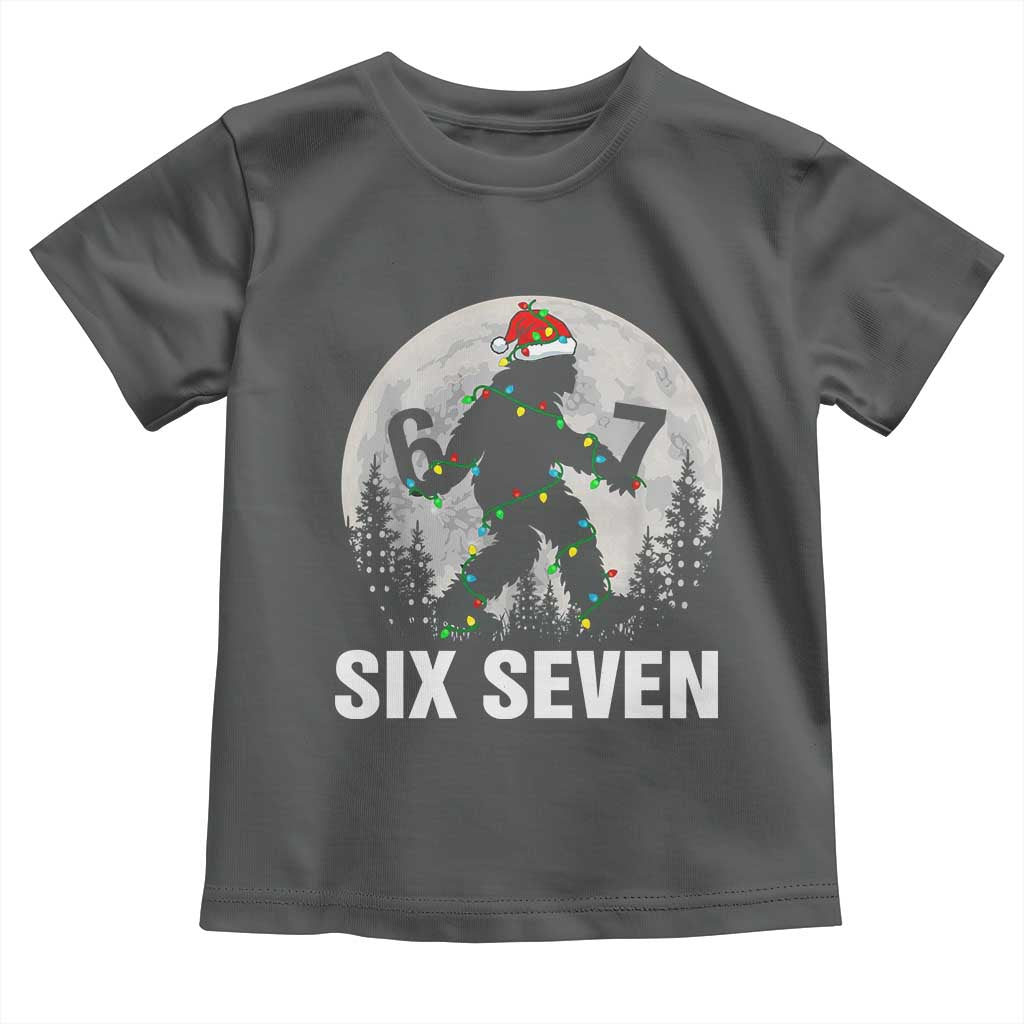 67 Six Seven Toddler T Shirt Funny Bigfoot Christmas Sasquatch Moon TS14 Dark Heather Print Your Wear