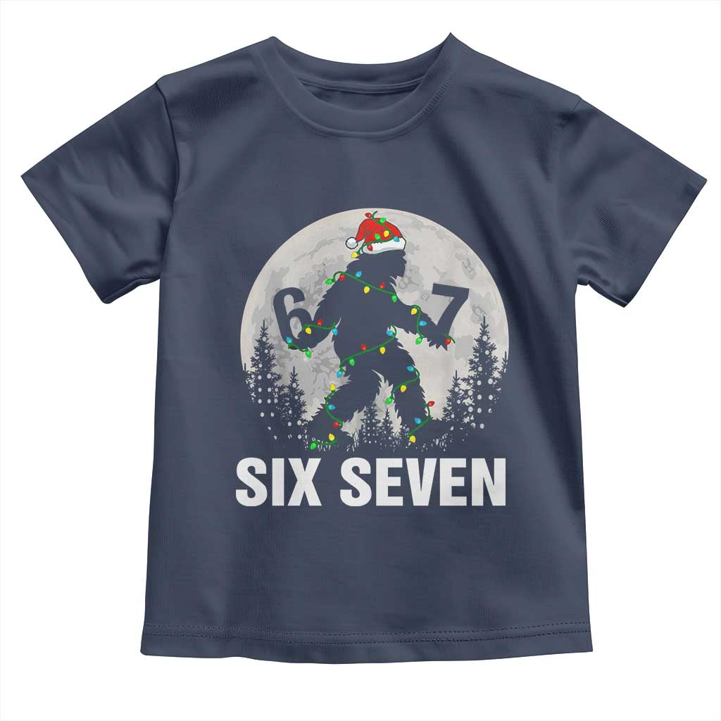 67 Six Seven Toddler T Shirt Funny Bigfoot Christmas Sasquatch Moon TS14 Navy Print Your Wear