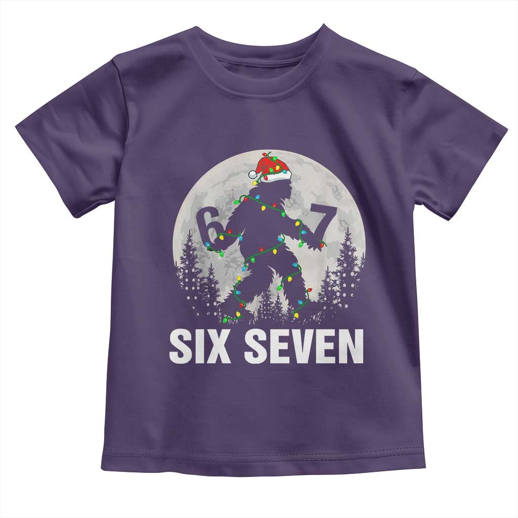 67 Six Seven Toddler T Shirt Funny Bigfoot Christmas Sasquatch Moon TS14 Purple Print Your Wear