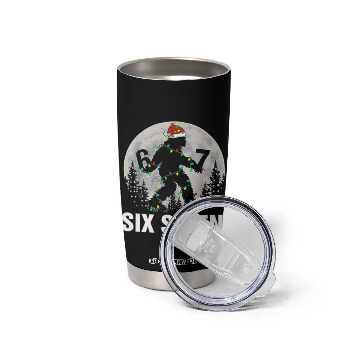 67 Six Seven Tumbler Cup Funny Bigfoot Christmas Sasquatch Moon TS14 Print Your Wear