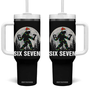 67 Six Seven Tumbler With Handle Funny Bigfoot Christmas Sasquatch Moon TS14 One Size: 40 oz Black Print Your Wear