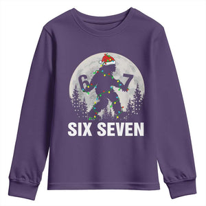 67 Six Seven Youth Sweatshirt Funny Bigfoot Christmas Sasquatch Moon TS14 Purple Print Your Wear
