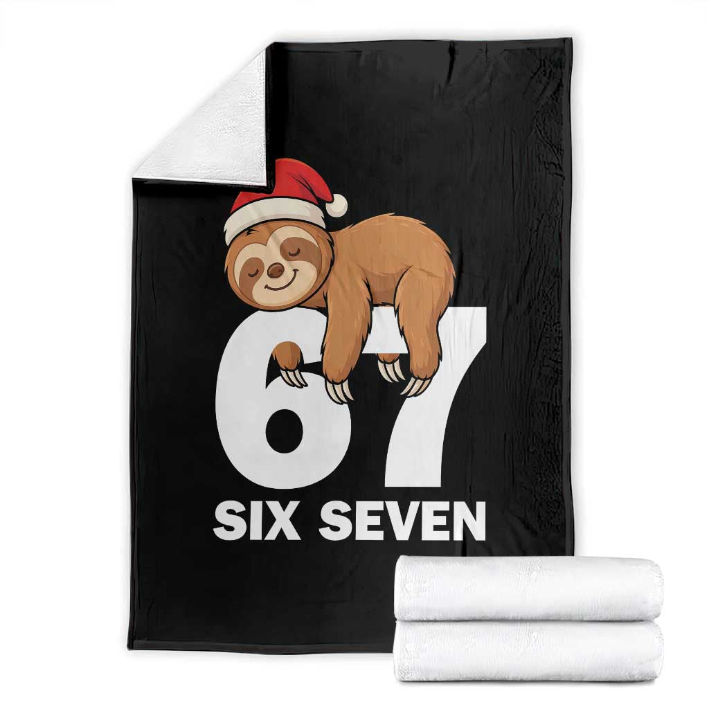67 Six Seven Throw Blanket Funny Sloth Christmas TS14 Black Print Your Wear